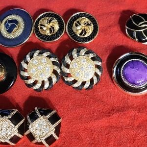 Various pairs of clip-on earrings